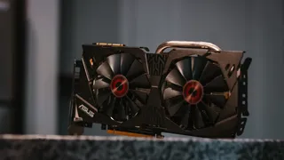 Computer graphics card hardware close-up